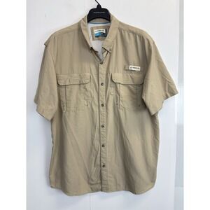 Magellan Laguna Madre Fishing Shirt Mens XL Beige Tan‎ Short Sleeve Relaxed Fit